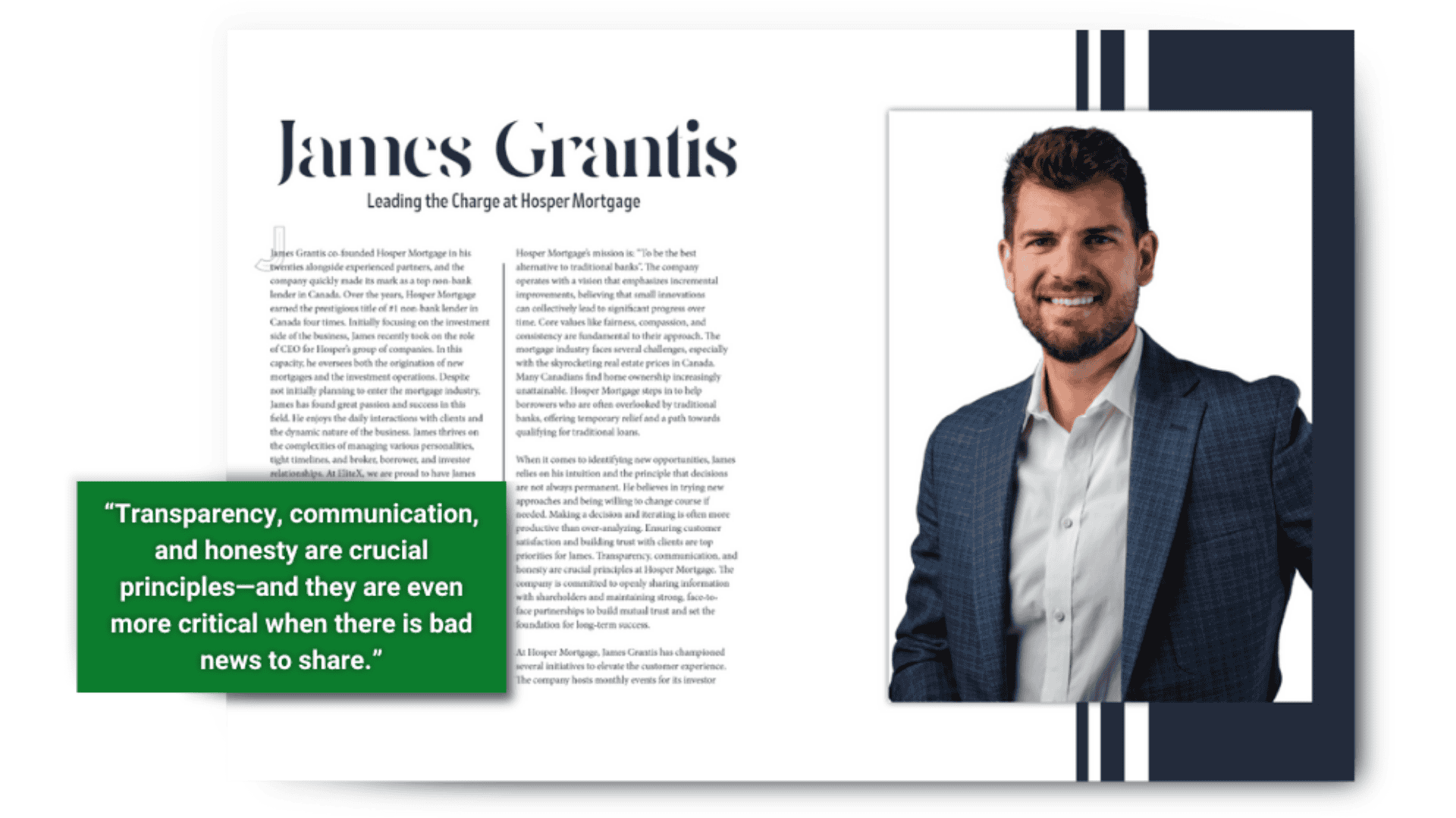 The Elite X Spotlights James Grantis as a Leader in Mortgage Industry